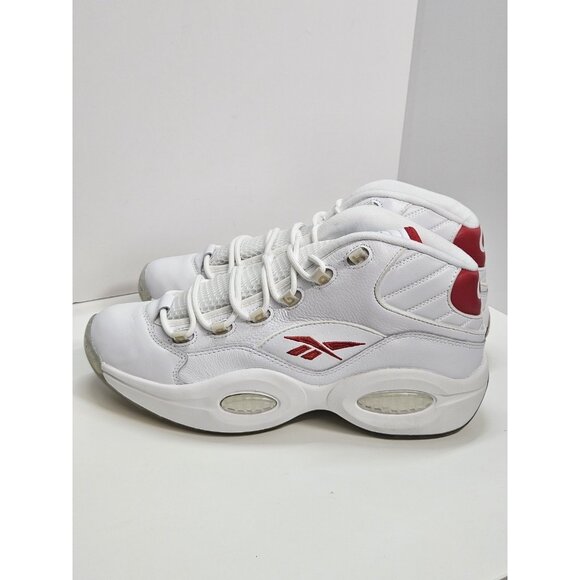 Reebok‎ Question Mid Unisex Shoes White/Vector Red Size Men\'s 10.5 Women\'s 12 main image 11